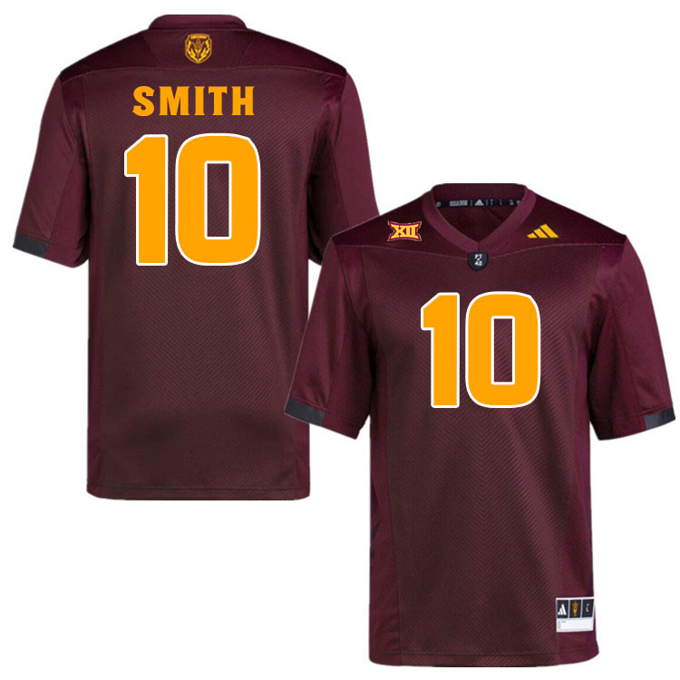 #10 Clayton Smith Arizona State Sun Devils College Football Jerseys Stitched-Maroon